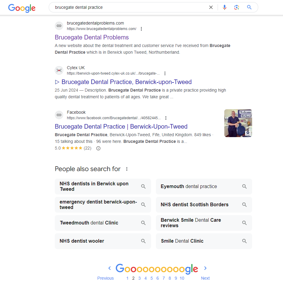 Google results